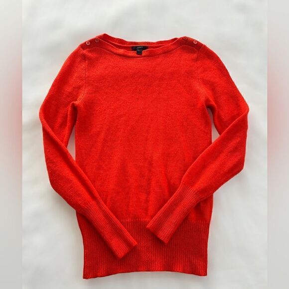J. Crew Wool Mohair Sweater Boat Neck with Shoulder Buttons Size M - Picture 7 of 15